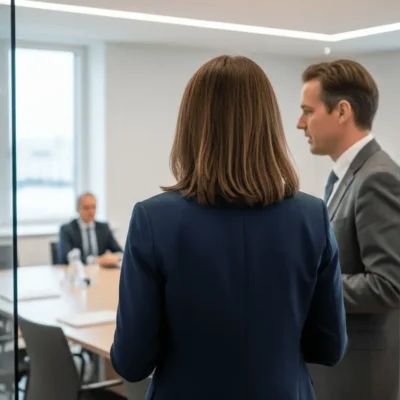 Annalena Baerbock in einem Konferrenzraum